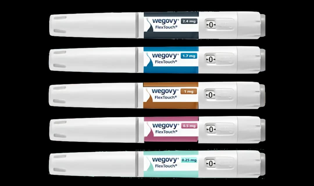 Las cinco plumas de Wegovy, de 0.25 mg a 2.4 mg de semaglutida